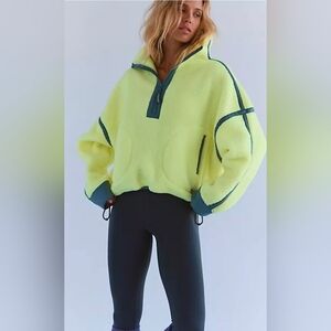 Free People Movement Mountain High Half Zip Fleece Sour Citrus S NWOT Price Firm
